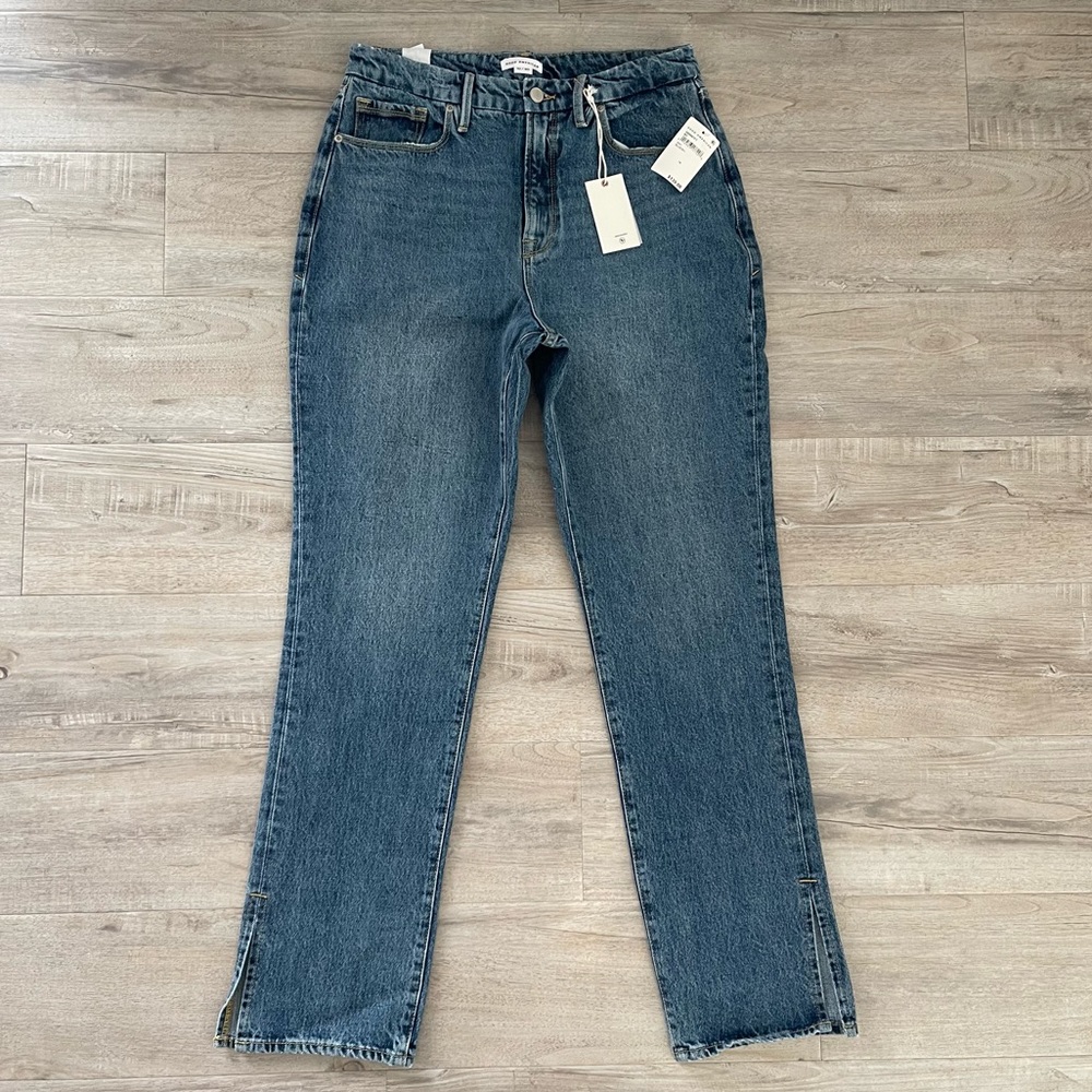 Good American Good Boy Ankle Slit Jeans size 10 / 31